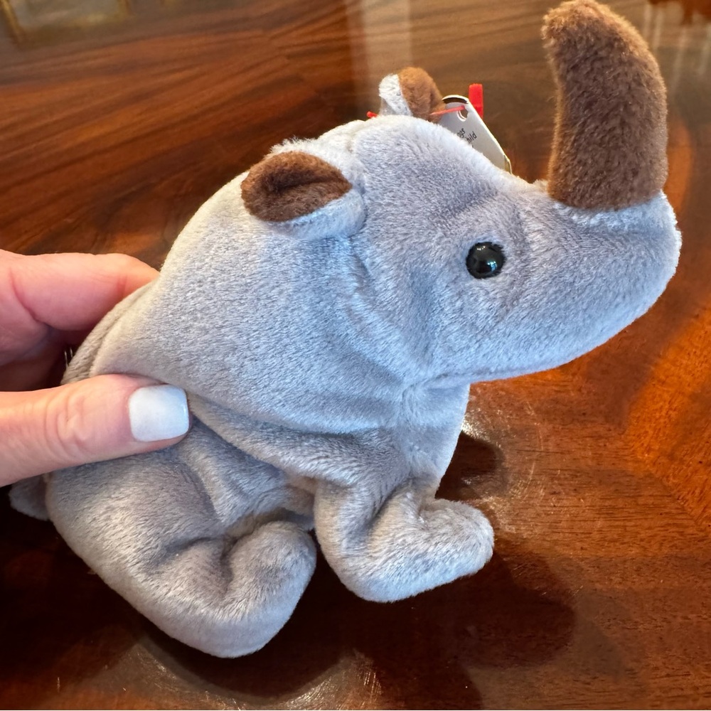 Vintage Ty Beanie Baby Spike Rhino PVC Pellets 5th Gen Swing Tag